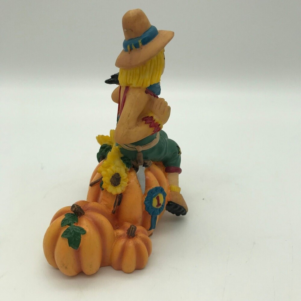 Halloween Scarecrow Figurine Fall Harvest Autumn Pumpkin 4.5 x 5 inch Resin - Picture 5 of 7